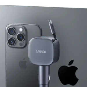 Anker Nano 75W Car Charger (USB-C Port, Built-In Retractable USB-C Cable) – Grey - EZTech