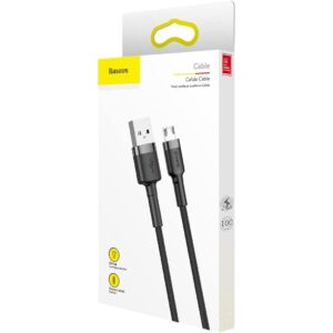 Baseus Cafule Cable USB for Micro 2.4A 1m GrayBlack – (CAMKLF-BG1) - EZTECH