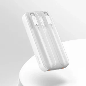 Baseus Comet Series Dual-Cable Digital Display Fast Charge Power Bank 22.5W (White) - EZTech