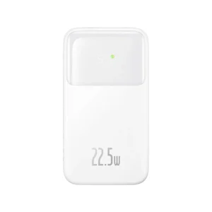 Baseus Comet Series Dual-Cable Digital Display Fast Charge Power Bank 22.5W (White) - EZTech